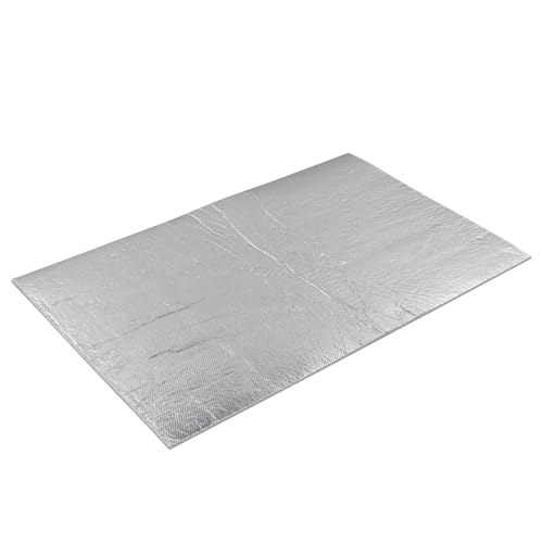 190mil Heat Shield Aluminum Foil High Temperature Insulation Mat 2300℉ Ceramic Fiber Barrier Thermal Material Sheet Protection (None-Adheisive,24" x 24") - size: 190mil-24" x 24", style: None-Backing Paper