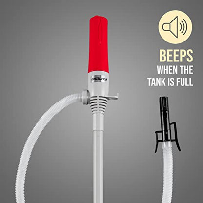 DEWAY Fuel Transfer Pump, WAYPUMP13, Gas Can Pump, Auto Stop, Gray, Large - style: Auto-Stop with Beep