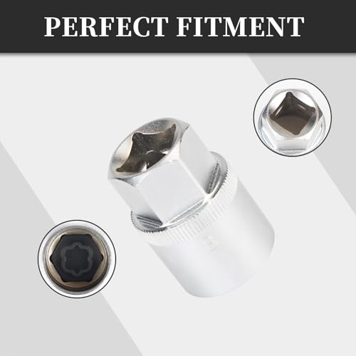 BHB 32PCS Wheel Locking Nut Key Removal Tool Kit Wheel Anti-Theft Lock Lug Nut Screw Remover Set with Punch and 1/2 Inch Driver Scoket Adaptor Compatible with Mercedes Benz
