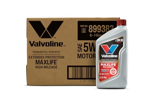 Valvoline Extended Protection High Mileage with Ultra MaxLife Technology 5W-30 Full Synthetic Motor Oil 1 QT, Case of 6 - size: 1 qt (Pack of 6), style: Premium Full Synthetic High Mileage