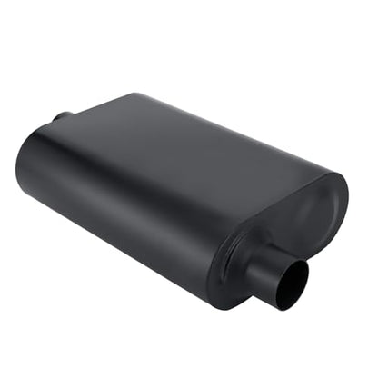Mufflers 2 Chamber 2.0" Universal Muffler Performance Race Exhaust Muffler 2.0 IN Pipe,Aggressive Sound,Black(2.0" offset in/center out/overall 18") - size: 2" offset in | 2" center out | overall 18", style: Offset in | Center out