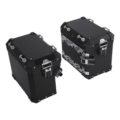 TCT-MOTORPARTS 48L Black Saddlebags Panniers Side Case Luggage Bag Fits for BMW R1200GS R1250GS - color: Black Saddlebags (48L)