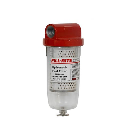 Fill-Rite F1810PC1 10 Micron Particulate 25 GPM Clear Bowl Fuel Filter with 1" Filter Head - style: 25 GPM Particulate Clear