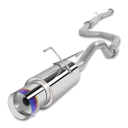Auto Dynasty 4" Burnt Cat-Back Exhaust System For 1992-2000 Honda Civic - color: Burnt Tip