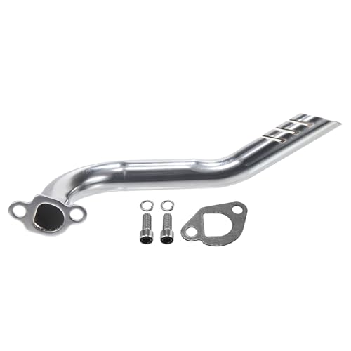 Exhaust Header Pipe Kit For Predator 212cc 224cc 196cc For Coleman CT200u CT200u-ex BT200X KT196 6.5hp Baja Warrior MB200 GX160 GX200 Clone Engine Go Kart Mini Bike Silver - style: Silver