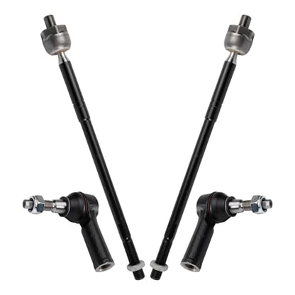 TRQ Inner and Outer Driver and Passenger Side Tie Rod Set 4 Piece - style: PSA83335
