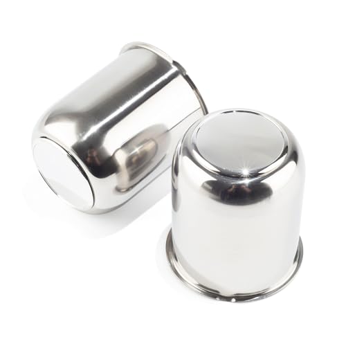 2Pcs 3.19" Stainless Trailer Wheel Center Caps, 3.62" H Chrome - color: Chrome, size: 3.19" Hub 3.62"H
