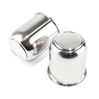 2Pcs 3.19" Stainless Trailer Wheel Center Caps, 3.62" H Chrome - color: Chrome, size: 3.19" Hub 3.62"H