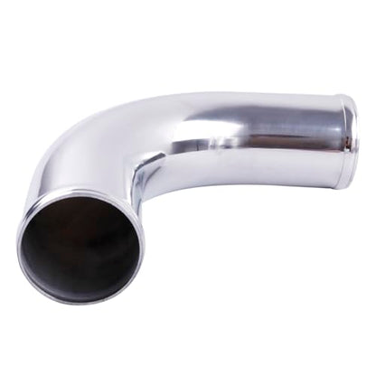 Aluminum Pipe Tube Intercooler Hose 90 Degree OD 63mm(2.5"), 6061 Aluminu Air Intake Tube, Length 11.8" (300mm), Thickness 2mm Silver Aluminum Alloy Exhaust Pipe - size: OD63(2.5"), style: 90 Degree