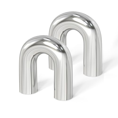 GASHER 2PCS 180 Degree Aluminum Alloy Tube Intercooler Pipe Air Intake Tube 2.5"OD, Leg Length 4" (100mm) - color: 180 degree, size: 2.5"OD (2 PCS)