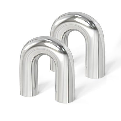 GASHER 2PCS 180 Degree Aluminum Alloy Tube Intercooler Pipe Air Intake Tube 2.5"OD, Leg Length 4" (100mm) - color: 180 degree, size: 2.5"OD (2 PCS)