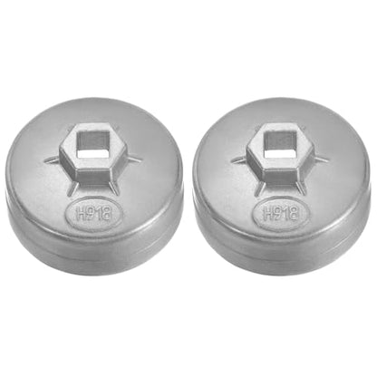 HARFINGTON 2pcs Oil Filter Cap 15 Flute 80.5x44x74mm (WxHxID) 1/2" Square - size: 15 Flute 80.5 x 44 x 74mm