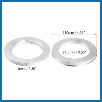 4pcs OD 110mm to ID 77.8mm Aluminium Alloy Car Hub Centric Rings