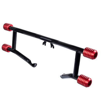 Advanblack Protek Two Step Highway Peg Crash Bar with CNC Slider Fit for 2014-2025 Harley Touring Road Glide Street Glide Electra Glide – Engine Guard Performance Upgrade (Red CNC) - color: Red CNC