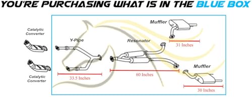 Northeastern Exhaust | Stainless Steel Front Y-Pipe, Resonator and Pair of Mufflers Exhaust System Kit Compatible for Infiniti M37 2011-2013 3.7L | Free Gaskets and Clamps Included