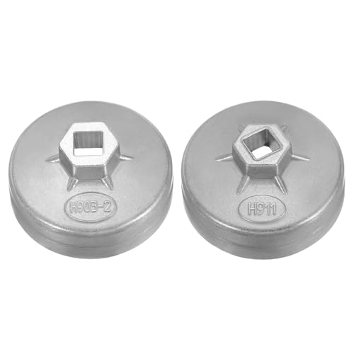 HARFINGTON 2pcs Oil Filter Cap Wrench 8/12 74/76mm Inner Dia 1/2" Square - size: 8/12 Flute 74/76mm