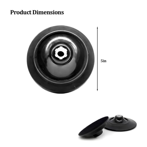 Car 5" Rotary Backing Plate, Flexible Hook-and-Loop Face PU Polisher Sander Plate for Car Care Detailing Finishing, 5/8" Thread Polishing Buffer Backing Pad, Universal for Vehicles - size: 5"