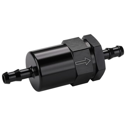 5/16" Billet Inline Fuel Filter 30 Micron Aluminum Black - size: 5/16 inch