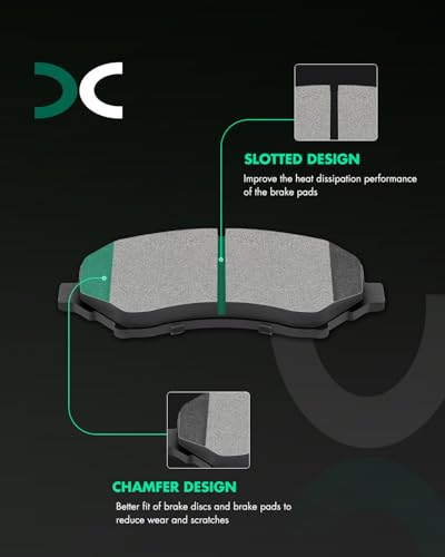 SCITOO Brake Pads Kits Front Rear Fit For Chrysler For Town & Country 08-12 - size: Front D1327 & Rear D1326