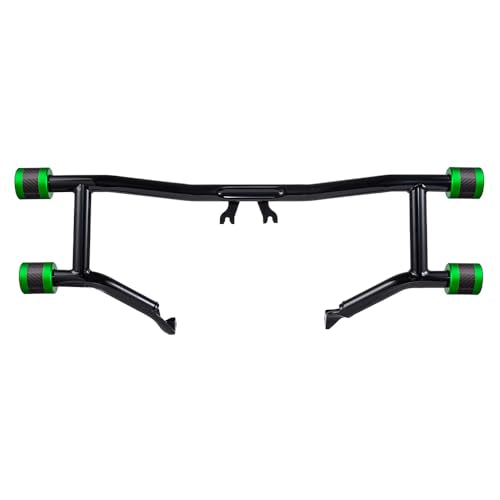 Advanblack Protek Two Step Highway Peg Crash Bar with CNC Slider Fit for 2014-2025 Harley Touring Road Glide Street Glide Electra Glide – Engine Guard Performance Upgrade (Green CNC w/Carbon Inlay) - color: Green CNC w/ Carbon Inlay