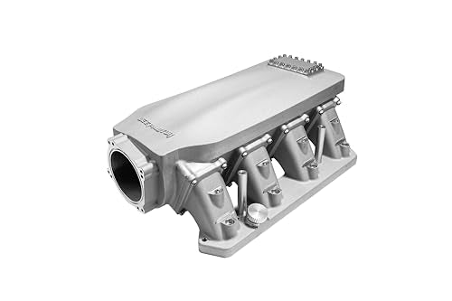 Cast Hemi GenⅢ Intake Manifold 102mm For Mopar Dual Throttle Body bolt with Fuel Rail Kits and Burst Panel Flange (Satin) - color: Satin