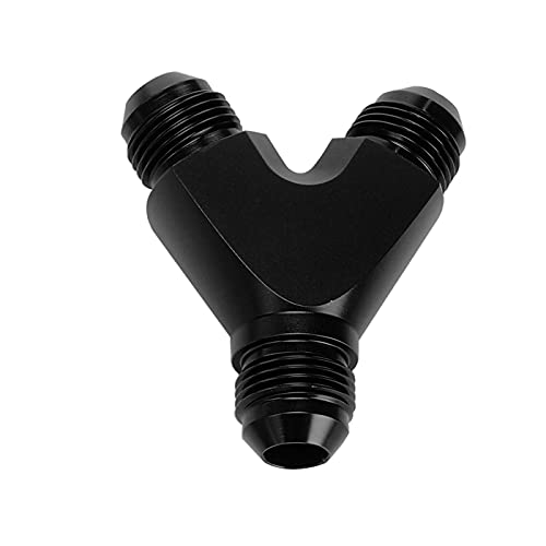AC PERFORMANCE Y Block Splitter Fuel Fitting Male -8 AN In Male -8 AN Out, Aluminum Black - color: Black, size: 3 x 8AN