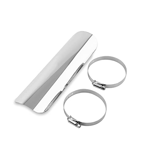Exhaust Heat Shield, Motorcycle Metal Cover with 2pcs Clamps