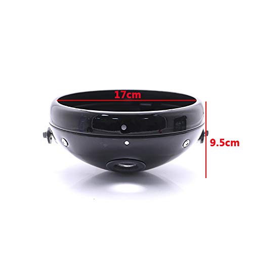 7 Inch Motorcycle Headlight Housing Bracket Headlamp Shell Cover 7" Led Headlight Housing Bucket for Harley Yamaha Suzuki Chopper Cafe Racer Bobbe Aprilia Black - color: 7 " Black