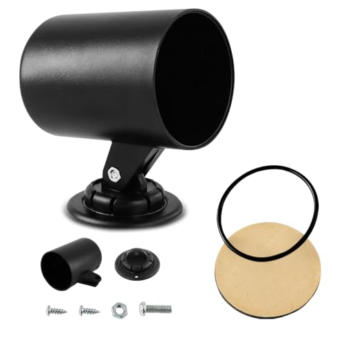 360° Swivel Single Gauge Pod Holder – Universal Fit 2-1/16" (52mm) Gauge Mount, Black ABS Plastic for Car & Truck Dash