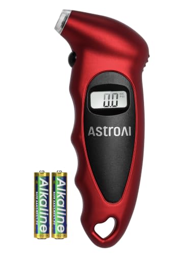 AstroAI Digital Tire Pressure Gauge 200PSI for Car, Truck, SUV, Motorcycle - color: Red