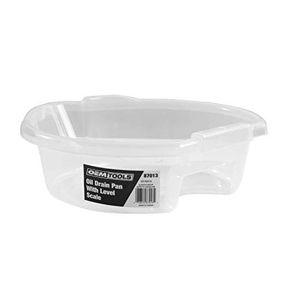 OEMTOOLS 87013 Oil Drain Pan Clear with Level Scale