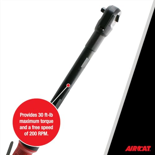 AIRCAT 808-15-25-A 1/4" Long Reach Ratchet, 15 Inch, 35 ft-lb Max Torque