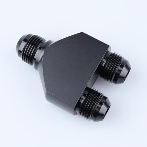 AC PERFORMANCE -10 AN In to -10 AN Out Y Block Splitter Fuel Fitting Aluminum Black - color: Black, size: 3 x 10AN
