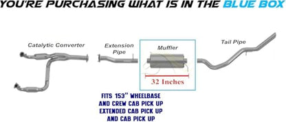 Exhaust Muffler Compatible with GMC Sierra 2500 HD Classic 2007 8.1L | Stainless Steel | Northeastern Exhaust | Includes Clamps and Hangers | Direct-Fit Replacement