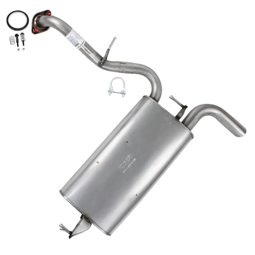 Exhaust Muffler Assembly Compatible with Pontiac Vibe 2009-2010 2.4L FWD | Stainless Steel | Northeastern Exhaust | Includes Gasket, Clamp, Bolt Kit | Direct-Fit Replacement