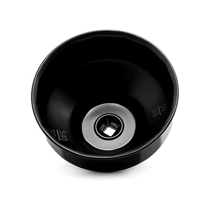 Oil Filter Wrench Cap Removal Tool 86.4mm 16 Flutes for BMW with 86mm Cartridge Style Filter Housing Caps, Oil Filter Housing Cap Removal Tool to Change Oil, Oil Filter Socket Wrench Kit for BMW