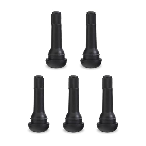 5 PCS TR414 Tire Tubeless Valve Stems, Short Black Rubber Snap-In Tire Valve Stem, Standard 0.453 Inch Rim Holes Replacement for Car, Truck, SUV, Trailer - size: 5 PCS #TR414