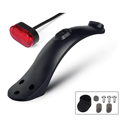 Electric Scooter Fender Rear Mudguard Compatible with Xiaomi 1S M365 Pro Electric Scooter Rear Fender with Taillights Replacement Part Accessory