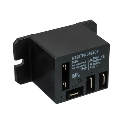 NT90-DC24V-10X Power Relay DC 24V Coil 24 VDC 30A 40A SPDT(1NO 1NC) with Flange Mounting and 10 Quick Connect Terminals Wires Mini Relay(Pack of 2pcs) - size: DC 24V