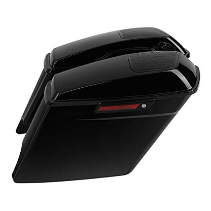 TCT-MOTORPARTS 5" Stretched Hard Saddlebags Extended Saddle Bags w/ 6"x 9" Speakers Fit For Harley Touring 2014-later Models Street Road Glide Road King Electra Glide - color: 5" Extended Saddlebags+6x9" Speakers