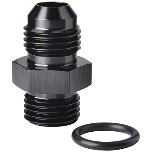 4AN Male Flare to 4AN ORB O-ring Boss Fuel Pump Rail Adapter Fitting Aluminum Black - color: Black - 1PC, size: 4AN to 4AN ORB