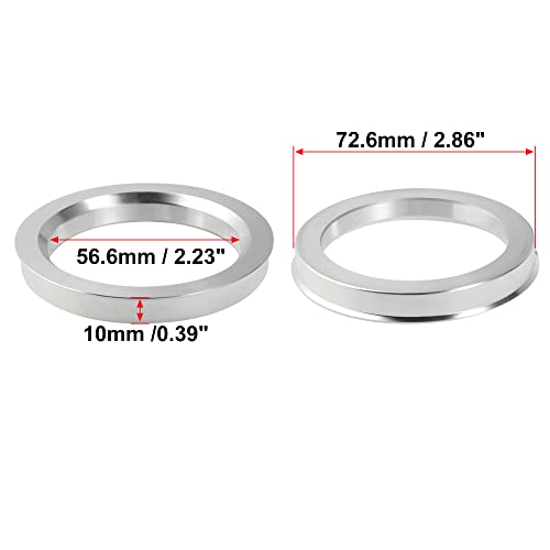 X AUTOHAUX 4pcs Aluminium Alloy Hub Centric Rings Wheel Bore Center Spacer - size: 56.6mm