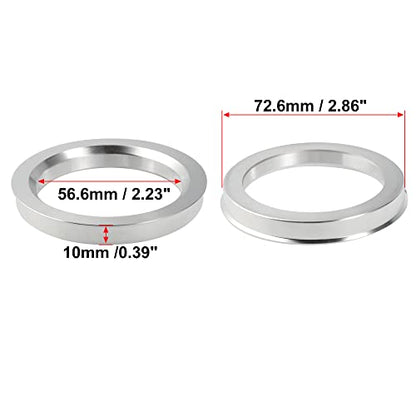 X AUTOHAUX 4pcs Aluminium Alloy Hub Centric Rings Wheel Bore Center Spacer - size: 56.6mm