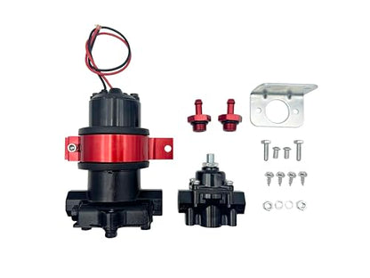 140 GPH Electric Fuel Pump with Regulator – Model 12-815-1 for High-Performance Applications Red And Black - color: 140 GPH