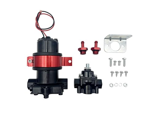 140 GPH Electric Fuel Pump with Regulator – Model 12-815-1 for High-Performance Applications Red And Black - color: 140 GPH