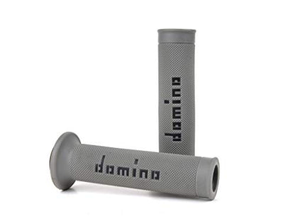 G2 by Domino Moto GP Motorcycle Grips for 7/8" (22mm) Handlebar (Pair) - color: Gray / Black