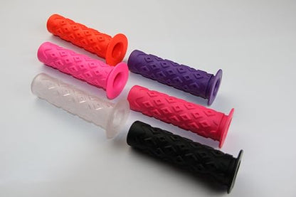 Bike Grips Bicycle Handlebar End Grips Replacement Handle Bar Grips Non-Slip Soft Rubber Protector for Mountain Bike Tricycle Wheel Chair - color: ORANGE