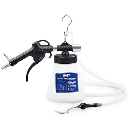 OMT Pneumatic Vacuum Brake Bleeder, 1.06qt Fluid Extractor & 8 Adapters