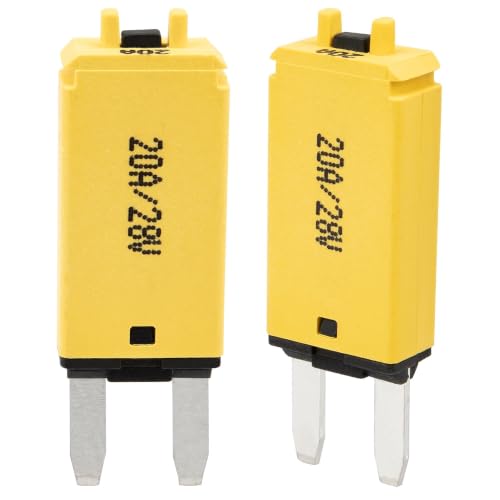 NuIth 20A ATM Manual Reset Fuse Kit, 20 AMP Low Profile Mini Blade Resettable Circuit Breaker Fuse DC 12V-28V for Car Truck RV Marine Electrical Diagnosis 2PCS - style: 20A 2PCS