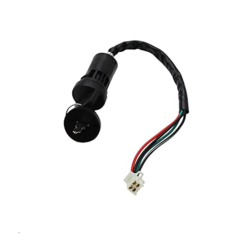 4 Wire Ignition Key Switch for 50cc-125cc ATV, Go Kart, Scooter (Female Plug, Black, 2 Position, ON-OFF) - style: Female Plug